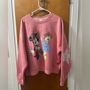 Disney  Mickey and Friends Pink and Blue Country Girls Sweatshirt